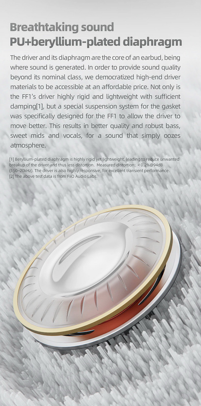 FiiO FF1 หูฟังเอียบัดไดรเวอร์ชุบเบริลเลียม ถอดสายได้ รองรับ Hi-Res ประกันศูนย์ไทย