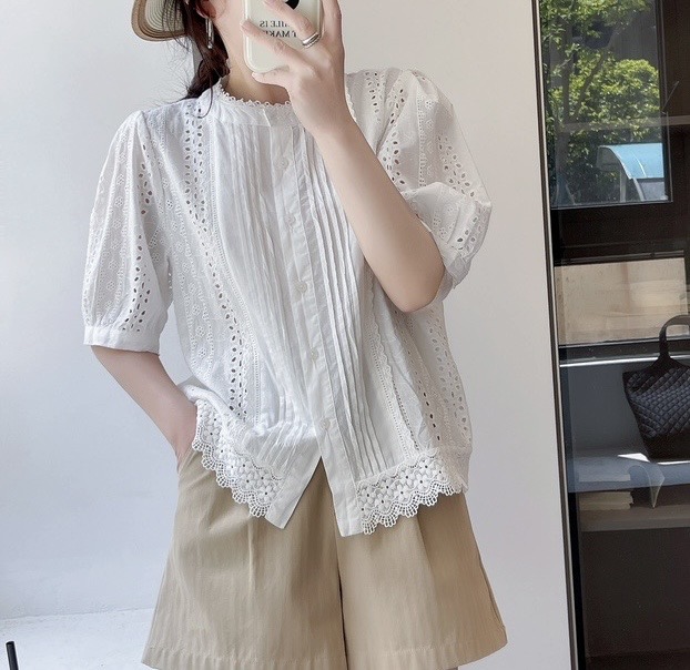 เสื้อผ้าฝ้ายแต่งผ้าลูกไม้