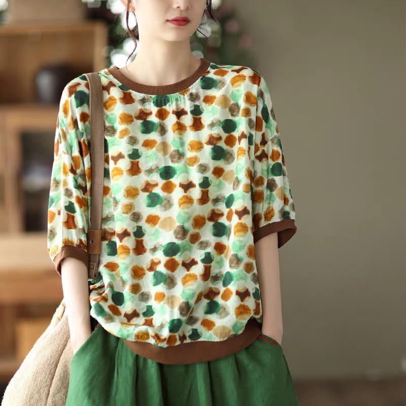 เสื้อลายจุดทรงโอเวอร์ไซส์