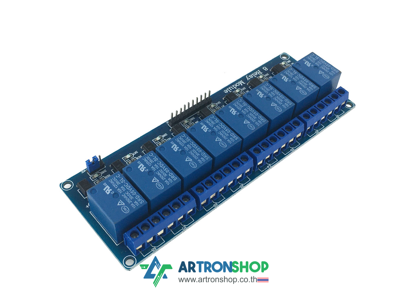 บอร์ดรีเลย์ 5V 8 ช่อง มีรูยึดน๊อต