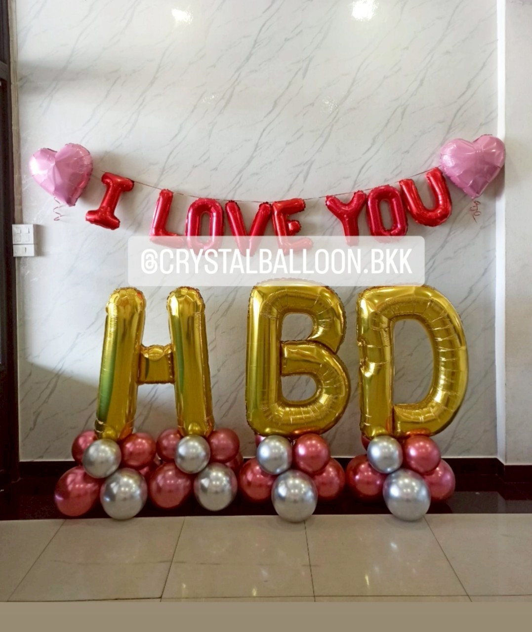 ลูกโป่งเซอร์ไพรส์วันเกิด ฟอยล์ตัวเลขตั้งฐาน 40" 3 ชิ้น ,ฟอยล์ 16" 8 ตัวอักษร , ฟอยล์หัวใจ 18" 2 ชิ้น ,พร้อมตกแต่ง สามารถเปลี่ยนสีลูกโป่ง/เปลี่ยนข้อความได้