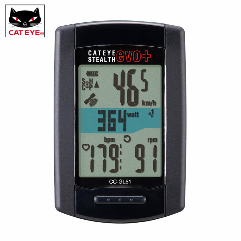 CATEYE STEALTH EVO+, CC-GL51KIT, With cadence sensor+ Heart rate Sensor