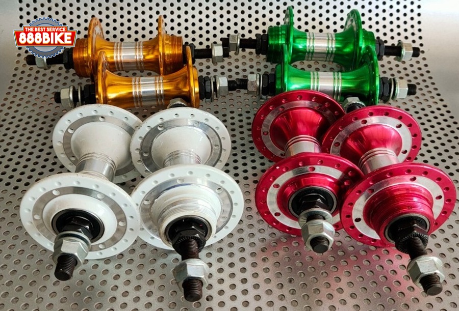 ดุมวีเบรค ดุมรถจักรยานฟิคเกียร์ 36 รู เกลียว 2ชั้น 2 ด้าน มีสีดำ แดง ส้มทอง ฟ้า เงิน(โปรดระบุสีและรูตรงหมายเหตุ)