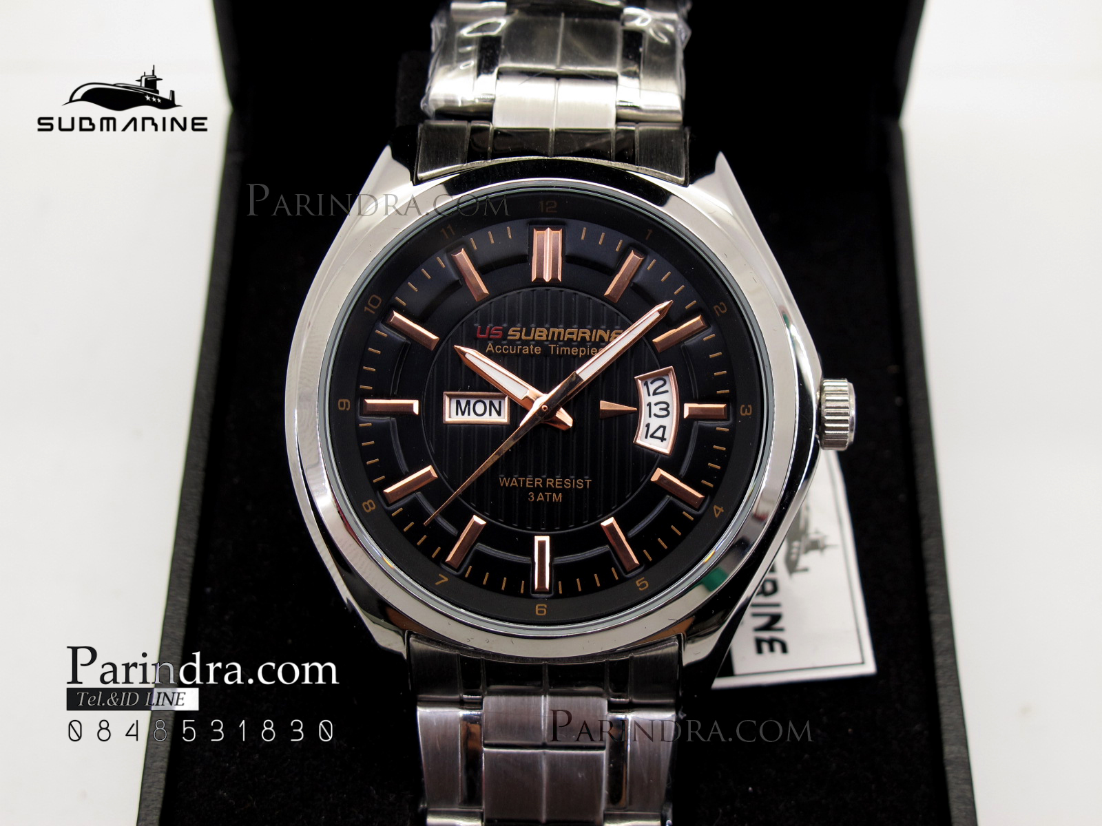 นาฬิกา US submarine รุ่น J100MDD ของแท้ 100% ตัว Accuratc Timcpiece หน้าปัดสีดำ