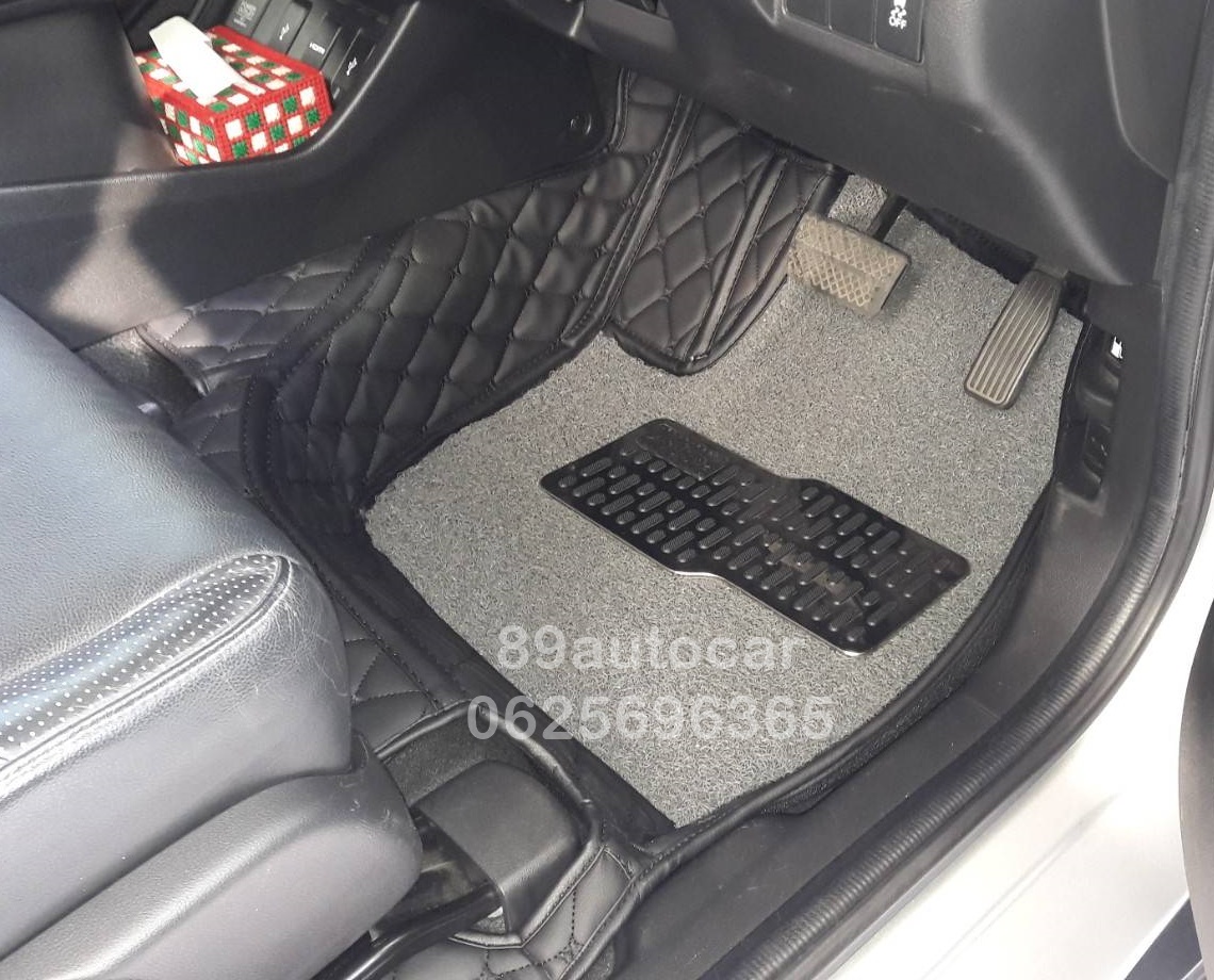 พรมรถ Honda HRV พรม8d สีเทาขอบสีดำด้ายดำ เข้ารูป