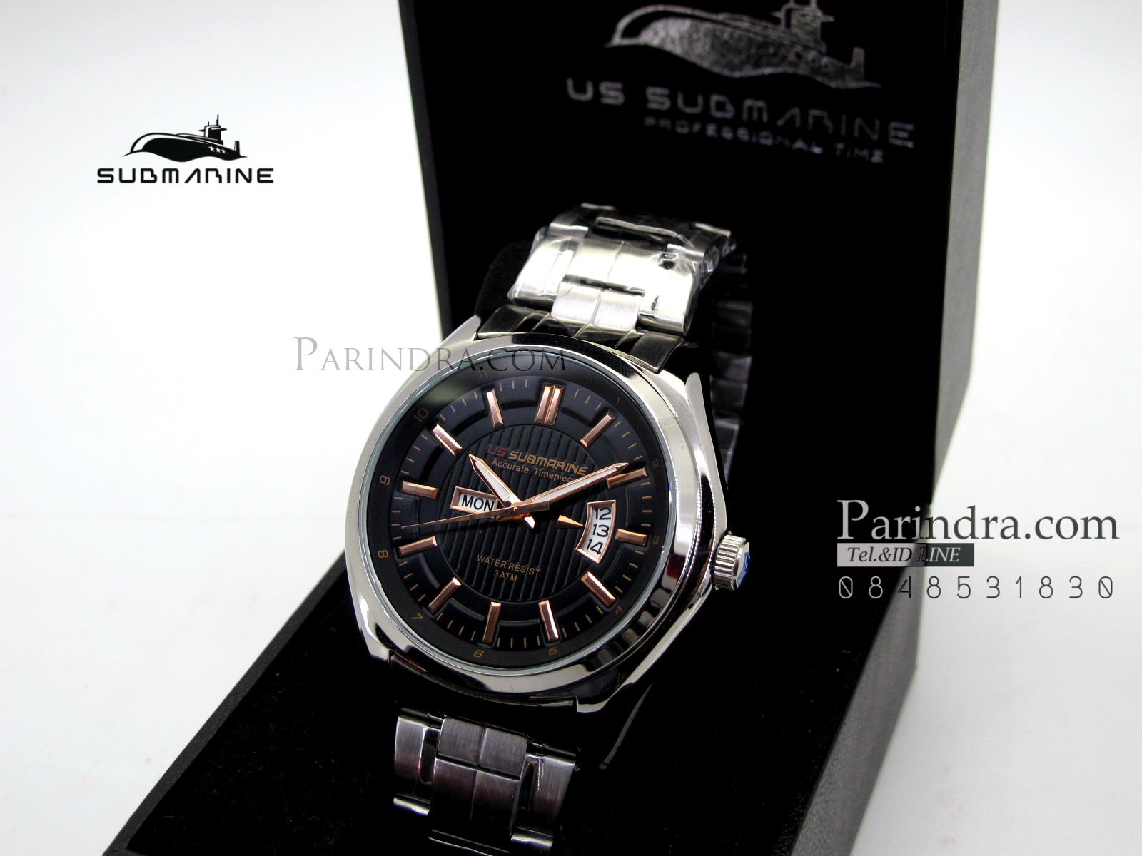 นาฬิกา US submarine รุ่น J100MDD ของแท้ 100% ตัว Accuratc Timcpiece หน้าปัดสีดำ
