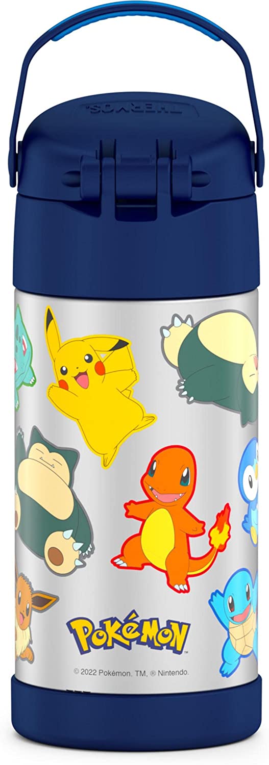 New กระติกน้ำเก็บความเย็น มีหูหิ้ว Pokemon Thermos Vacuum Insulated Stainless Steel 12 Ounce