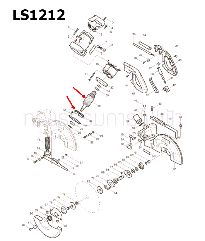 ทุ่น แท่นตัดองศา Makita มากีต้า LS1212 (แท้) ##