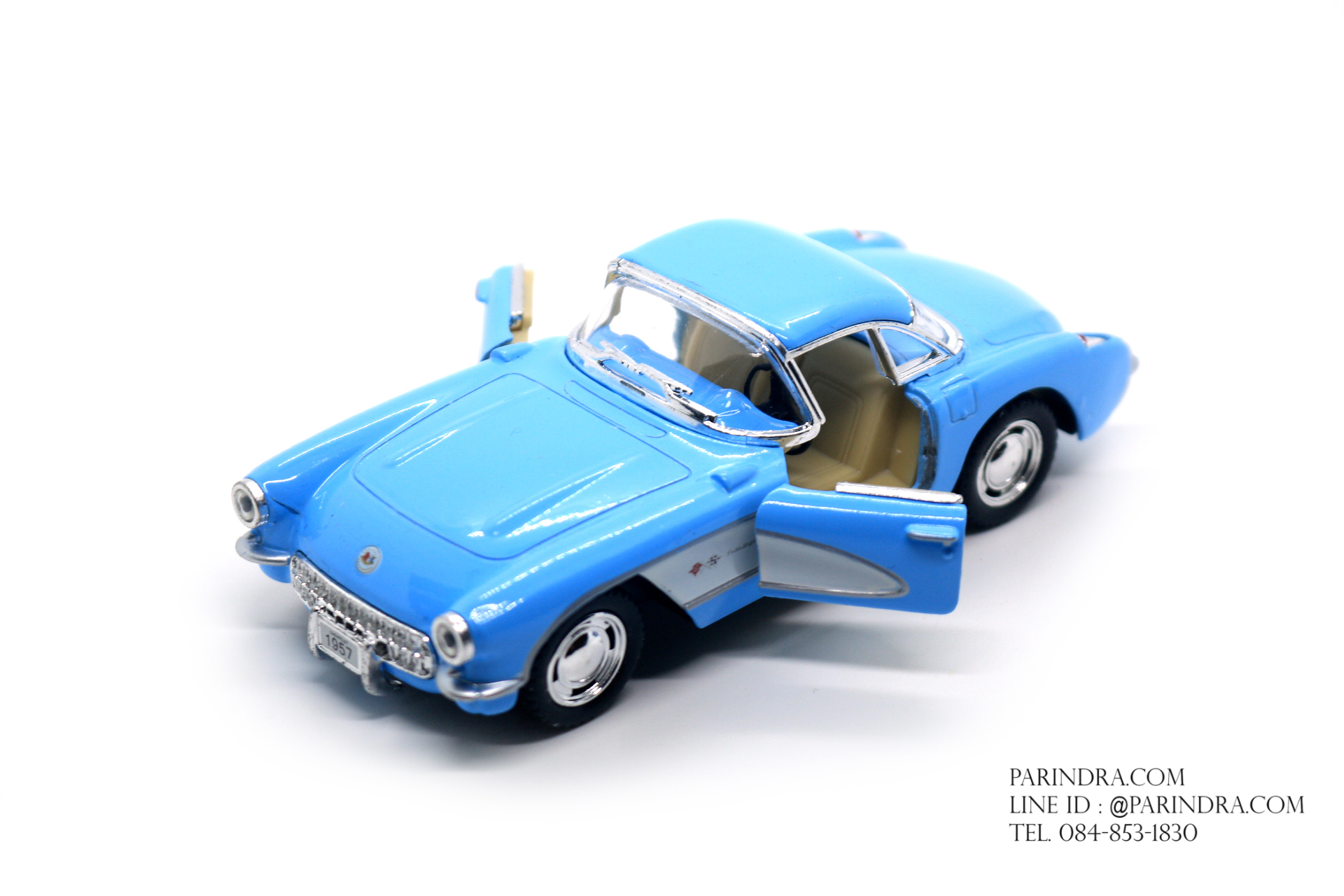 โมเดลรถเหล็ก รถจำลอง CHEVROLET CORVETTE 1957 สีฟ้า