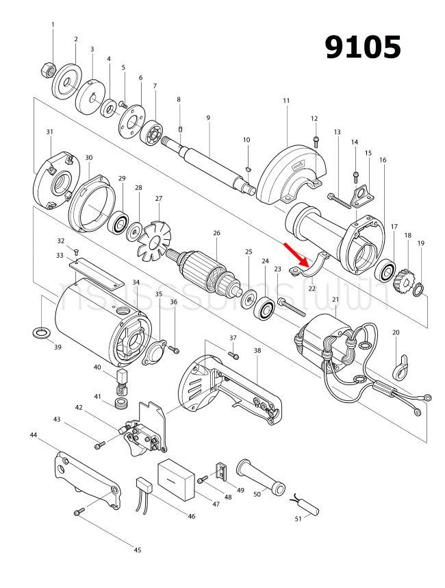 ขาบังสะเก็ด เลื่อยวงเดือน Makita มากีต้า 9105 Pn.342472-6 (แท้) ##