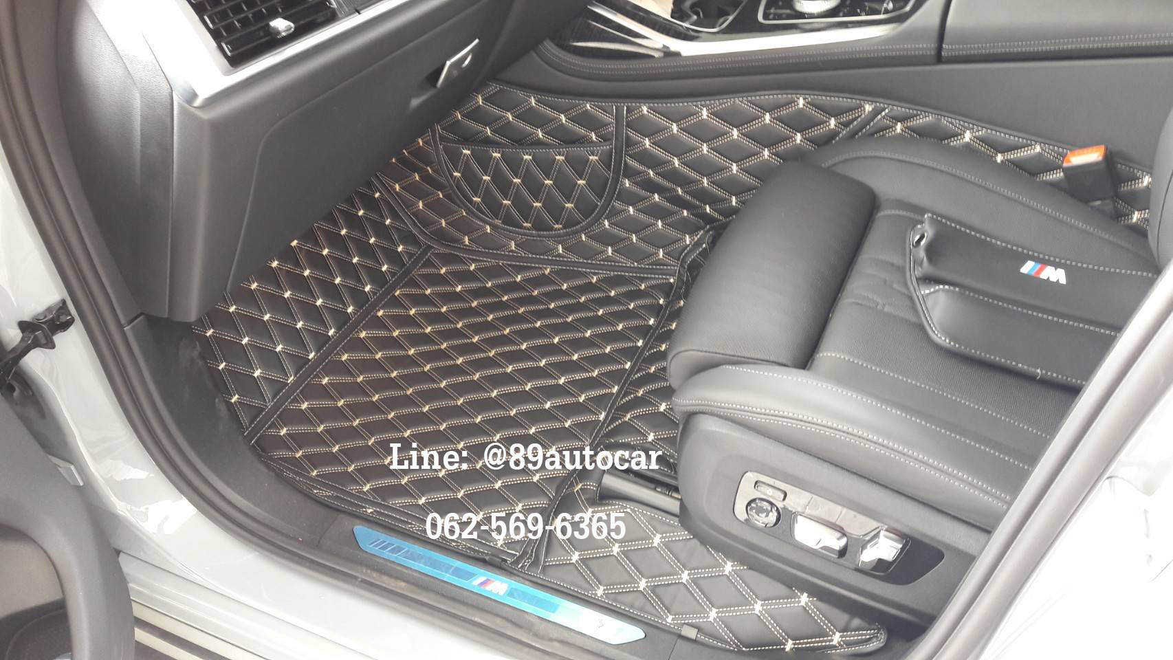 พรมรถยนต์ BMW X7 LCI 2023 ปูพรมvvip สีดำด้ายทอง เต็มคัน