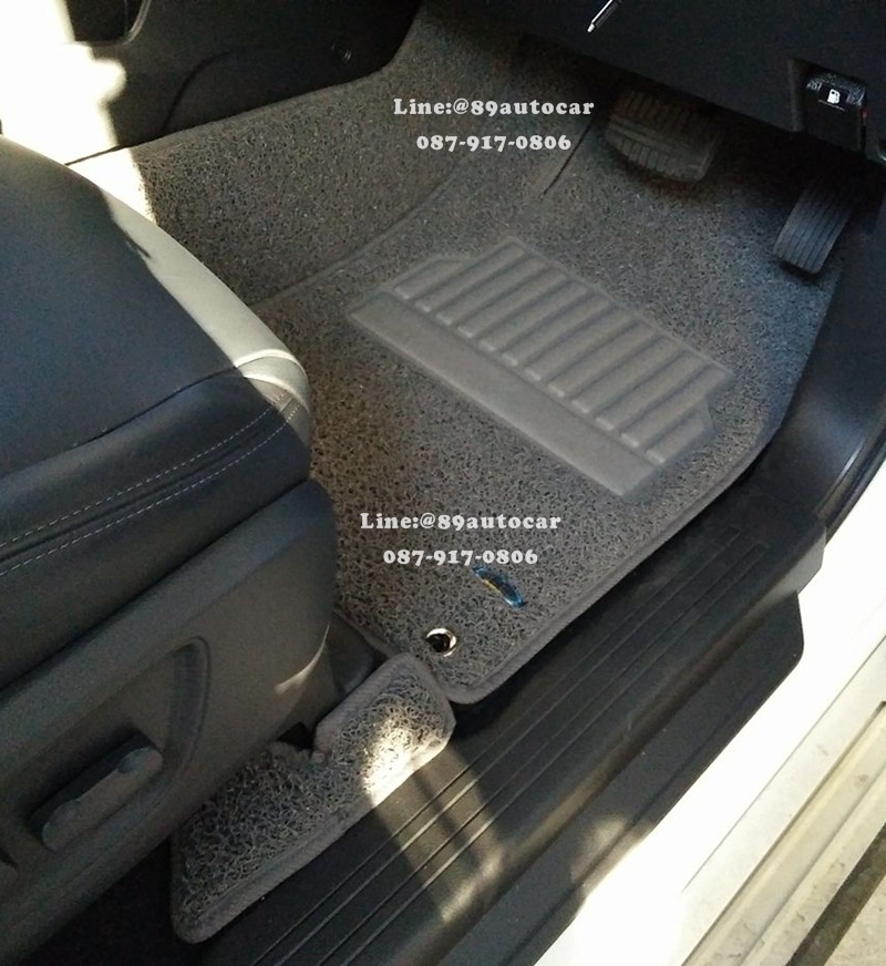 พรมดักฝุ่นปูพื้นรถยนต์ Mitsubishi Pajerosport 2016 ไวนิลสีเทาขอบเทา