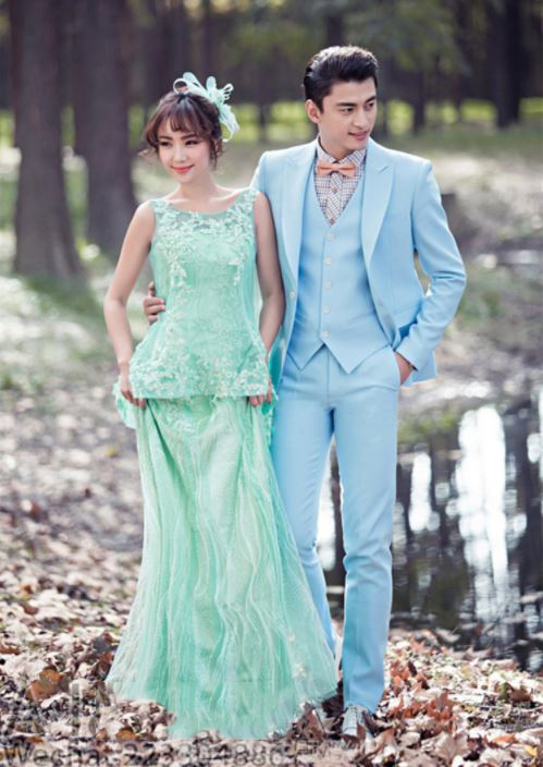 พร้อมเช่า ชุดสูทชาย สีฟ้า พร้อมเสื้อกั๊ก (เฉพาะไซส์ S)