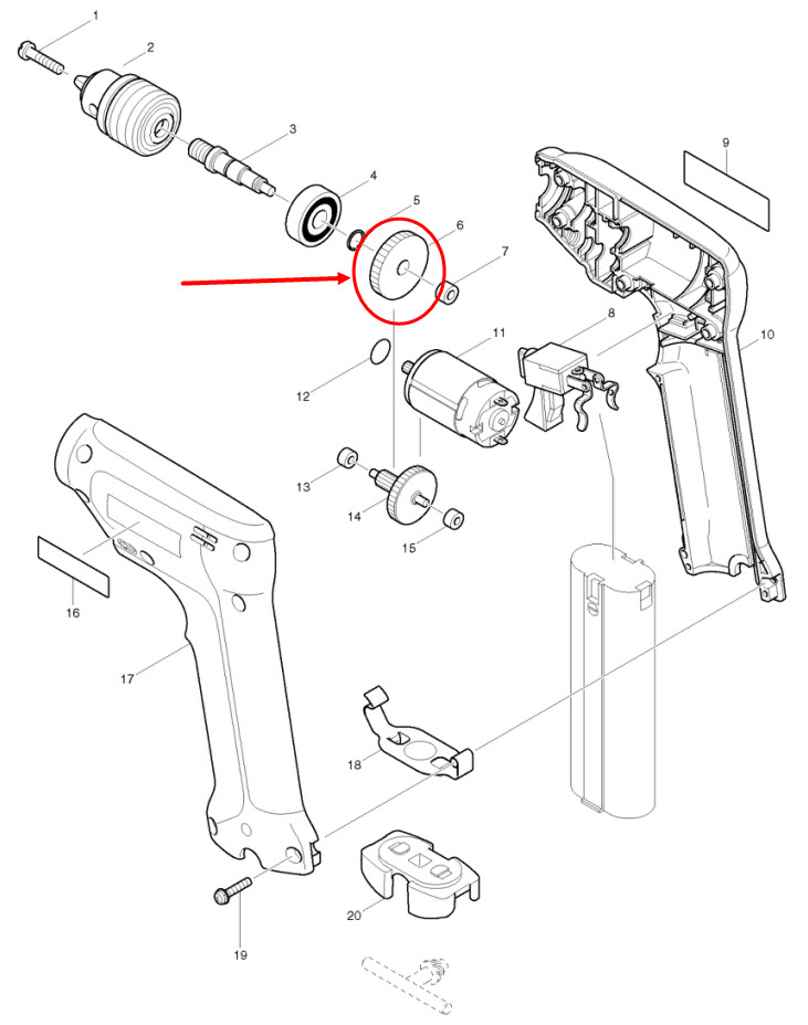 เฟือง สว่านไร้สาย MT067 [#6] Pn.227111-8 (แท้)(**)