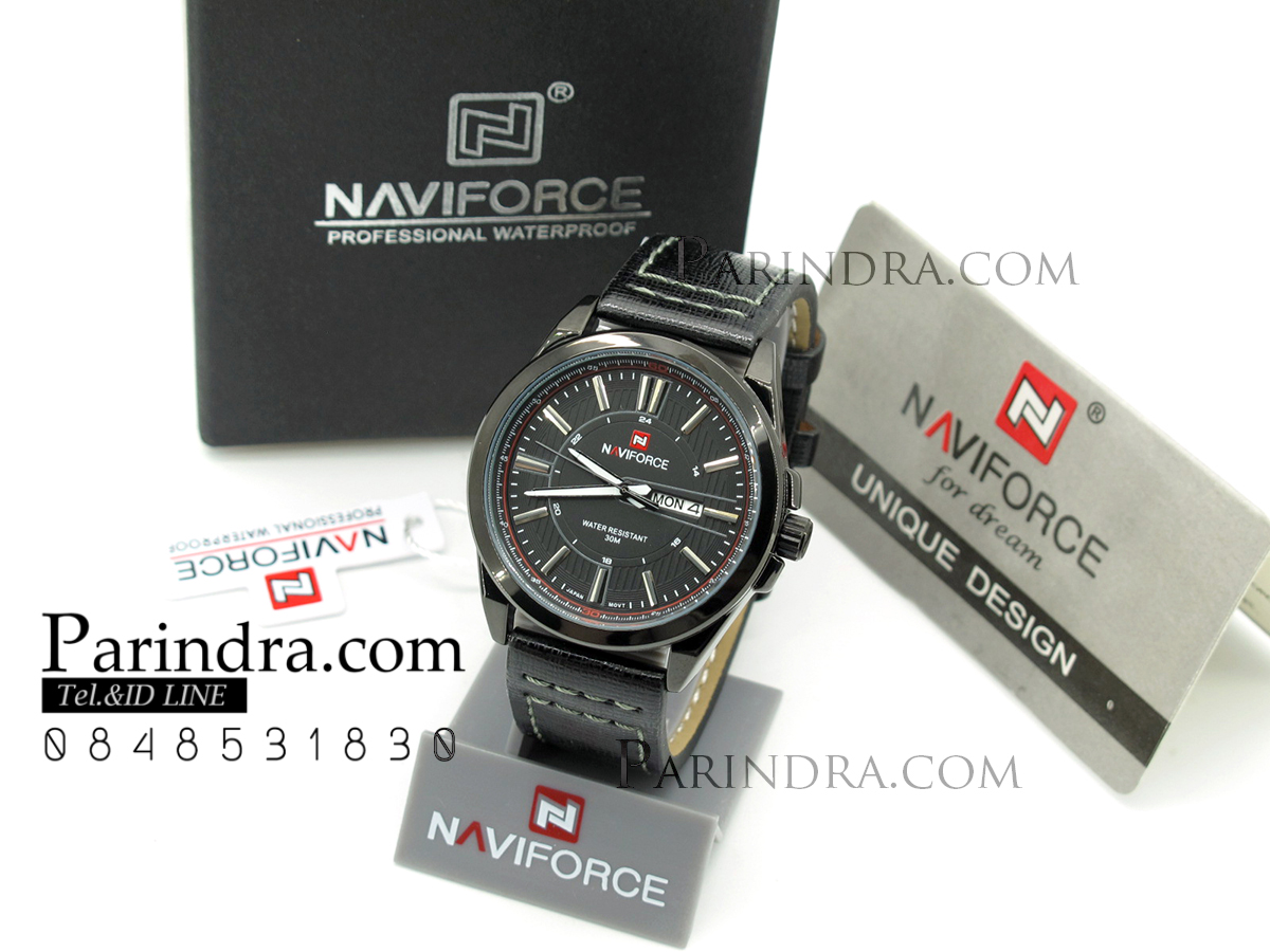 นาฬิกา Naviforce สายหนังสีดำ แท้ 100%