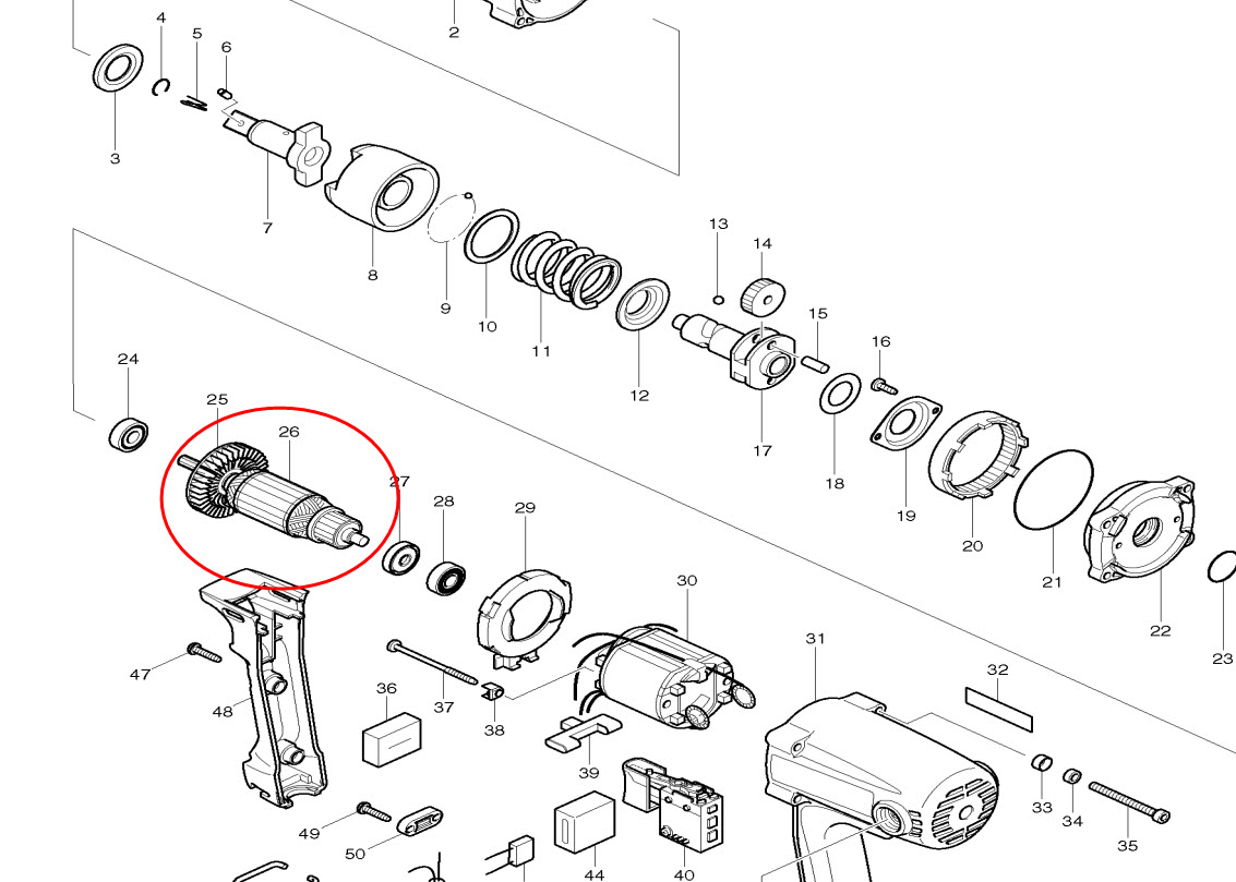 ทุ่น บล็อคไฟฟ้า Makita มากีต้า รุ่น TW0200 (แท้) ##