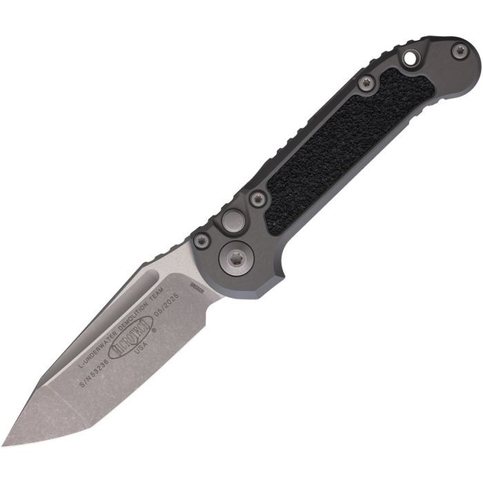 MICROTECH LUDT AUTOMATIC NATURAL GRAY M390 TANTO APOCALYPTIC STONEWASH
