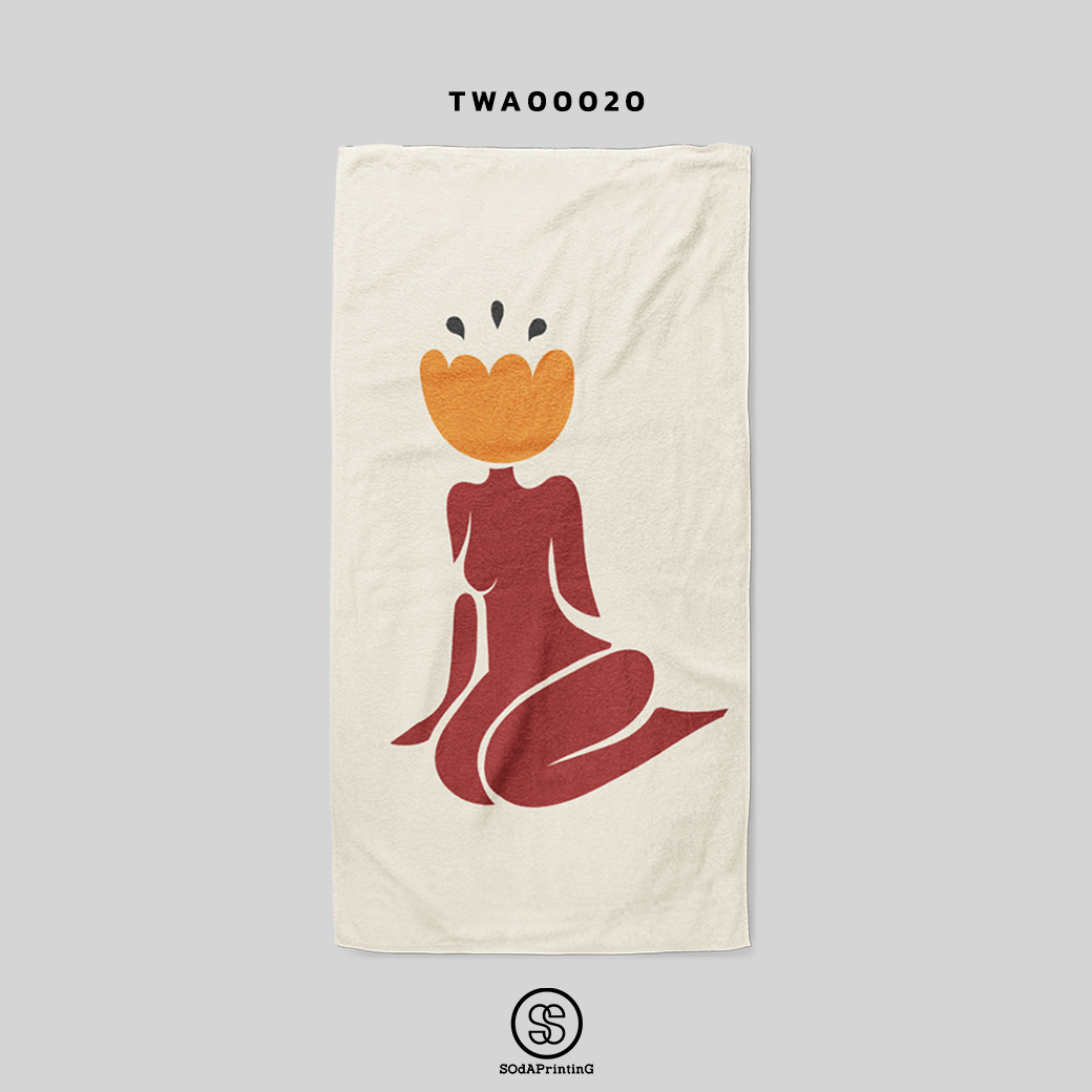 ผ้าเช็ดตัว พิมพ์ลาย Tulip Woman รหัส TWA00020 #SOdAtowel #SodAhome #ผ้าขนหนู #ผ้าเช็ดตัว #towel