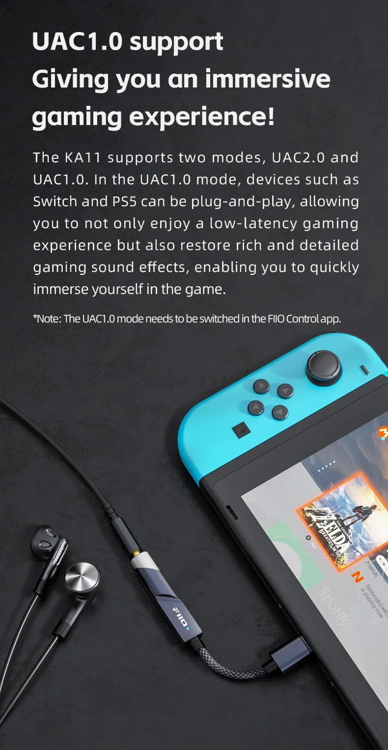 FiiO JadeAudio KA11 DAC/AMP หางหนูพกพาชิป DAC CS43131 รองรับ Hi-Res ประกันศูนย์ไทย