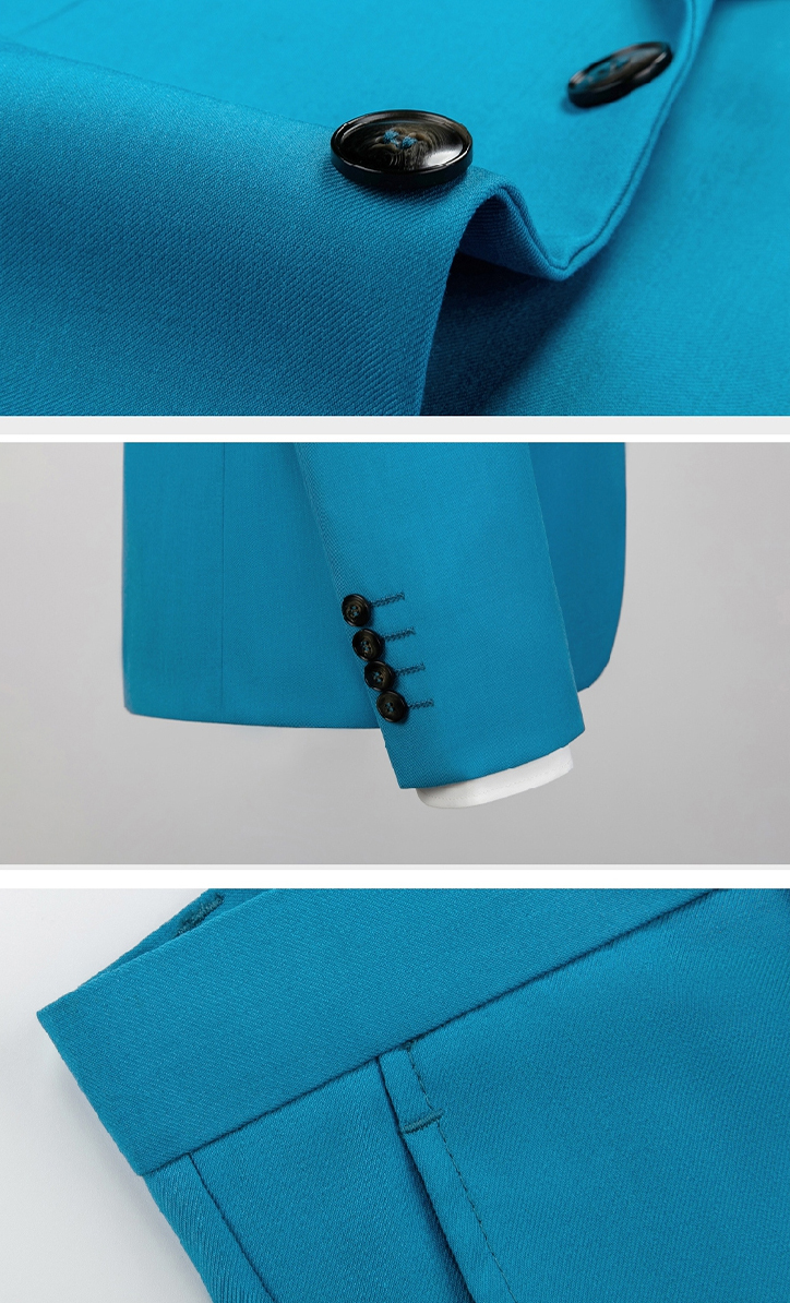 Pre-order เสื้อสูทชาย สีฟ้า ทรงสลิม สไตล์เกาหลี