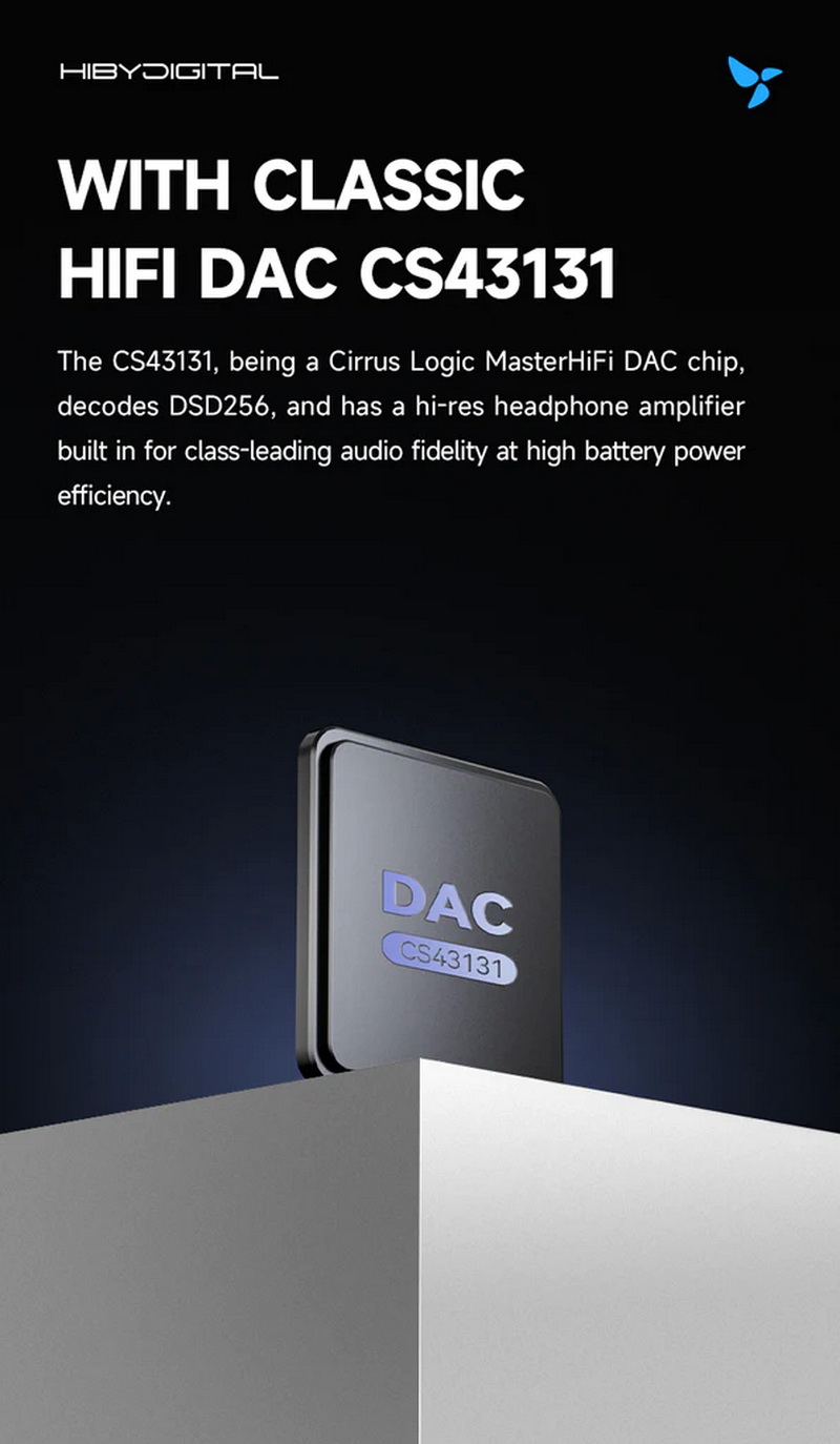 Hiby Digital M300 เครื่องเล่นเพลง Android พกพา มี Playstore มีลำโพงในตัว รองรับ Hires + Hires Wireless