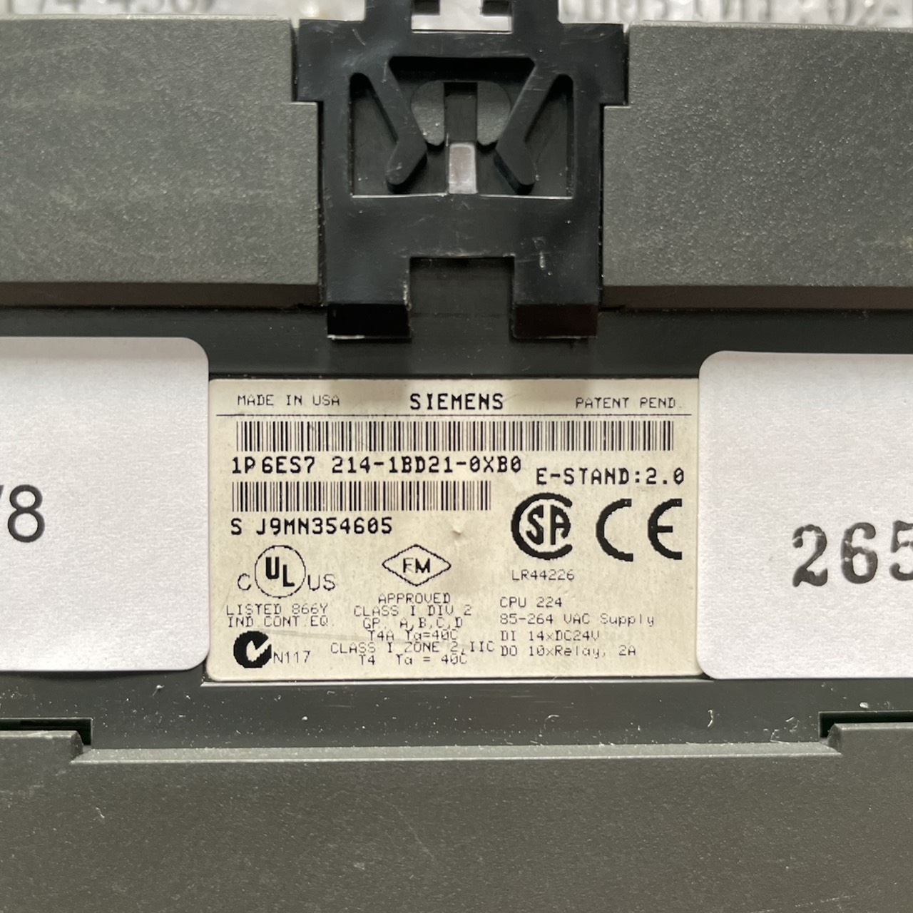 6ES7 214-1BD21-0XB0 PLC " SIEMENS "