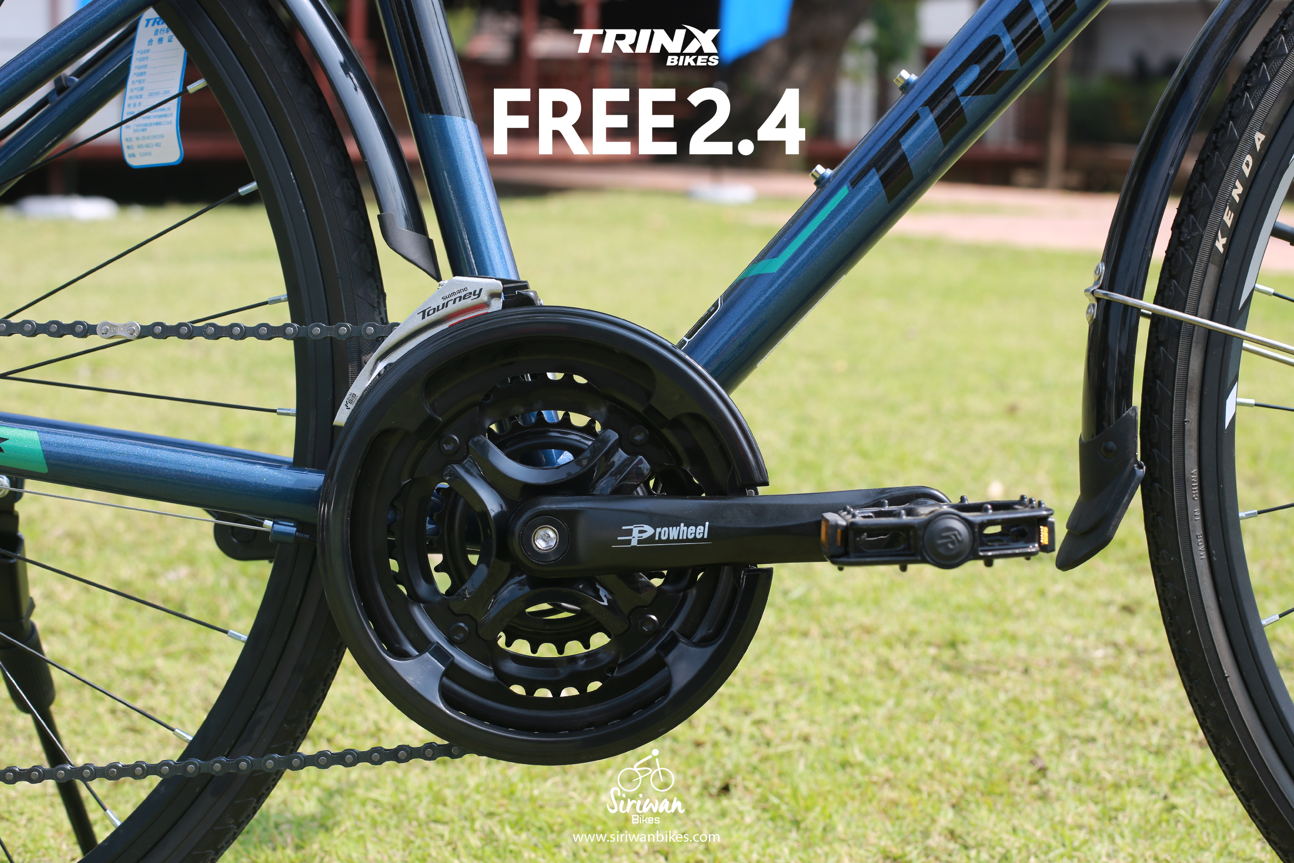 จักรยานไฮบริด TRIN-X FREE 2.4 ชุดเกียร์ SHIMANO 24 สปีด เฟรมอลูมิเนียม ล้อ 700C, TRINX MY2023 (มีสินค้าสีขาวแดงพร้อมส่ง)