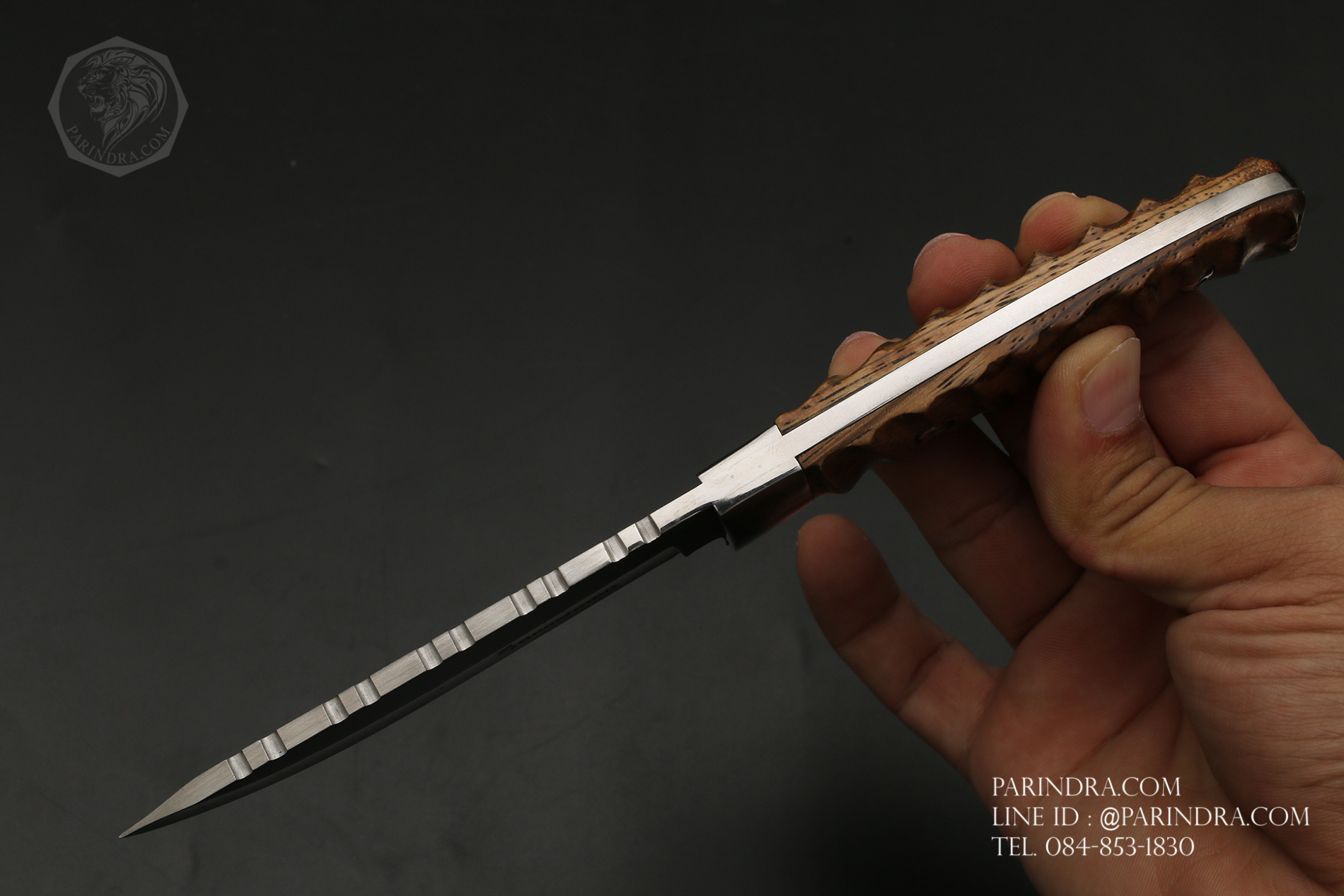 มีดใบตาย Browning ด้ามไม้ธรรมชาติ สวยงาม คลาสสิก พร้อมซองมีดไนลอน