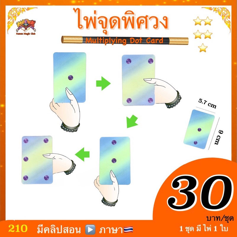 อุปกรณ์มายากล ไพ่จุดพิศวง ( Multiplying Dot Card (small))
