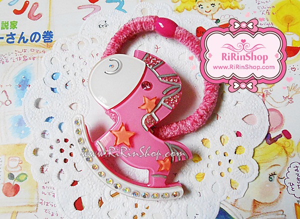 BoBo Collection ยางรัดผมม้าโยกน้อยแต่งคริสตัล Swarovski ( สีชมพู )