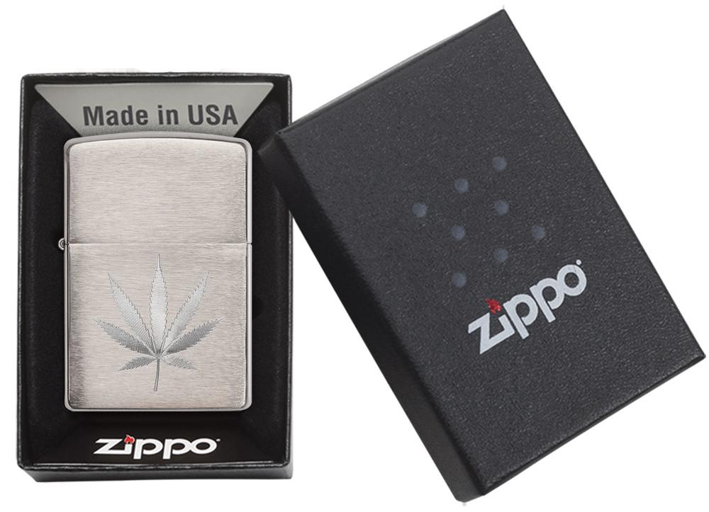 ไฟแช็คซิปโป้ " Zippo 29587 Leaf Design Brushed Chrome Finish Lighter" แท้นำเข้า 100%