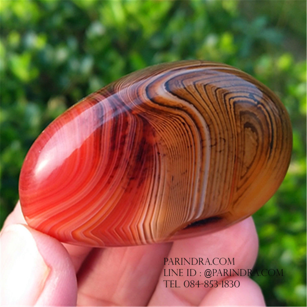 หินอาเกต AGATE แบบก้อน ลวดลายสีน้ำตาลส้ม AGT013