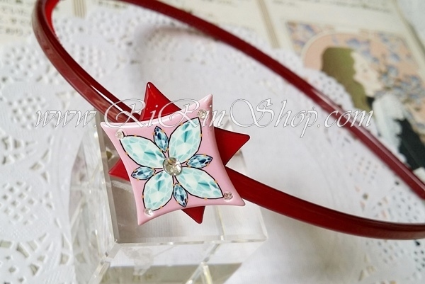 Aznavour ที่คาดผมเซลลูโลสดอกไม้แต่งคริสตัล Swarovski ( สีม่วง )