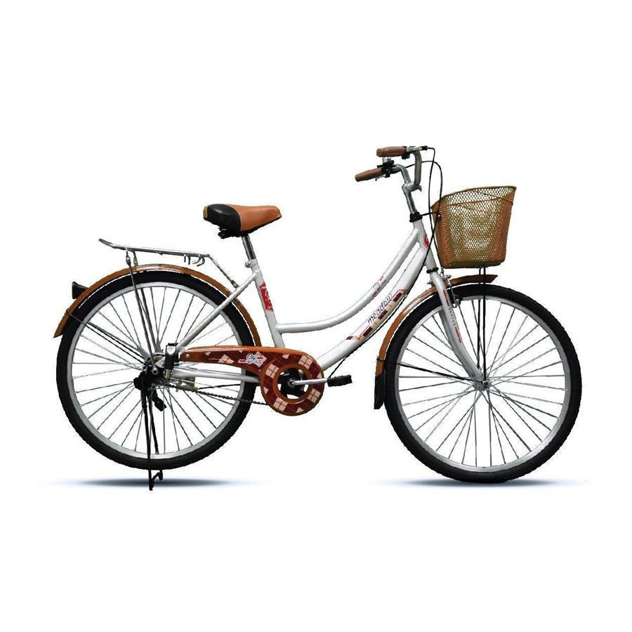 MEADOW housewife's bicycle, model CITY VINTAGE MIT, 26-inch wheels, with vintage basket, no gears.