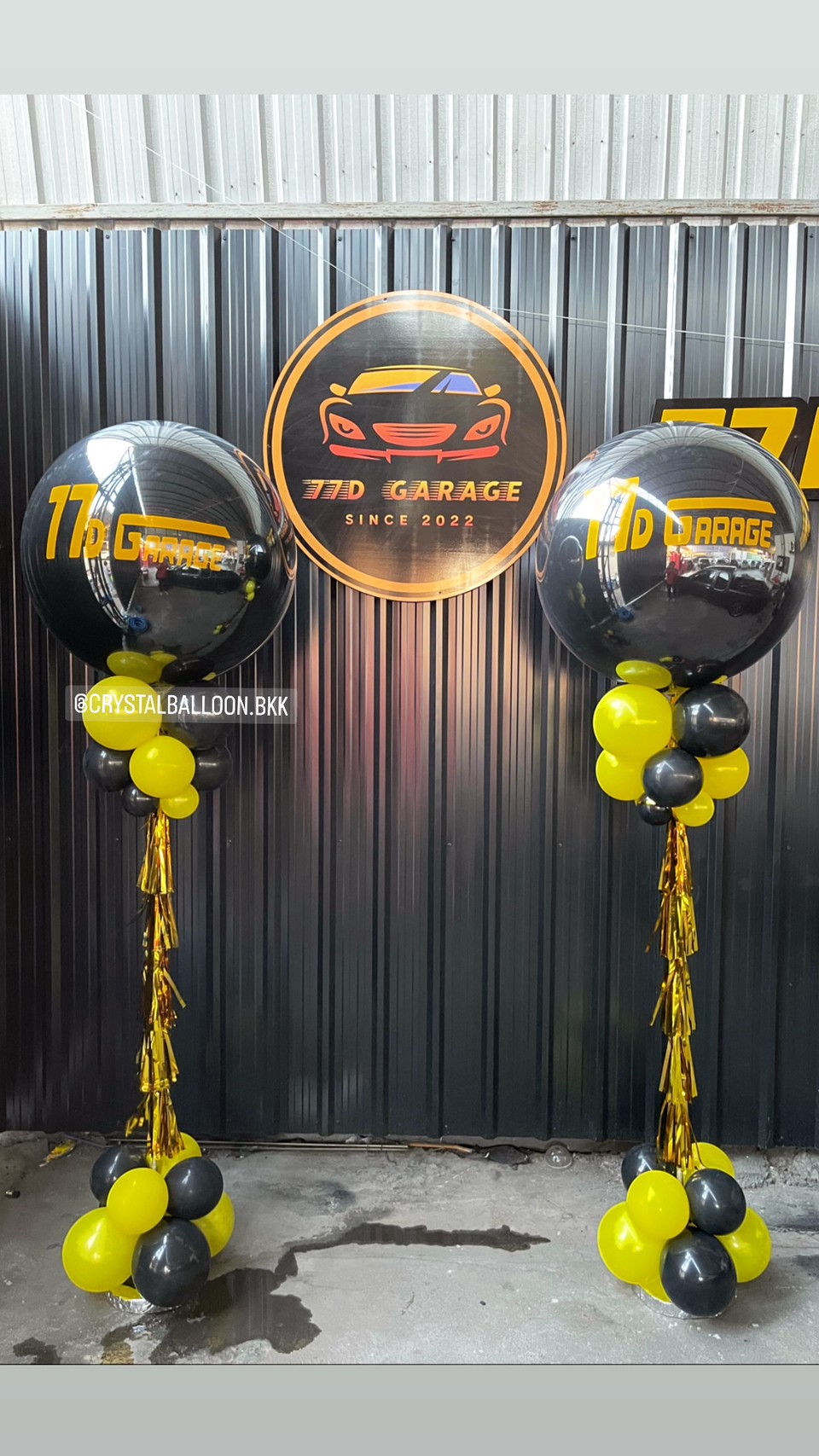 เสาลูกโป่ง เปิดร้าน ลูกโป่งยาง ขนาด 36" สีดำ 2 เสา พร้อมตกแต่ง สามารถเปลี่ยนสีลูกโป่ง/เปลี่ยนข้อความได้