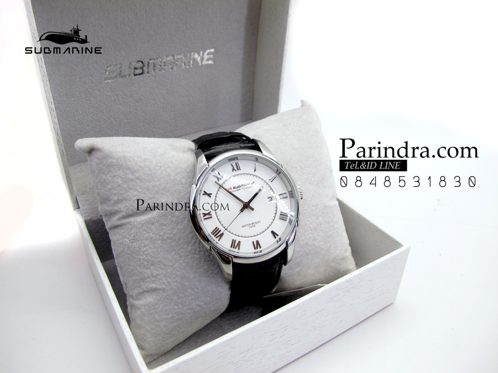 นาฬิกา US Submarine J118MD ของแท้ 100 % สายหนังดำหน้าปัดขาว