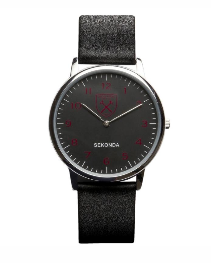 นาฬิกาข้อมือเวสแฮม ยูไนเต็ดยี่ห้อ SEKONDA ของแท้ สายหนังสีดำ