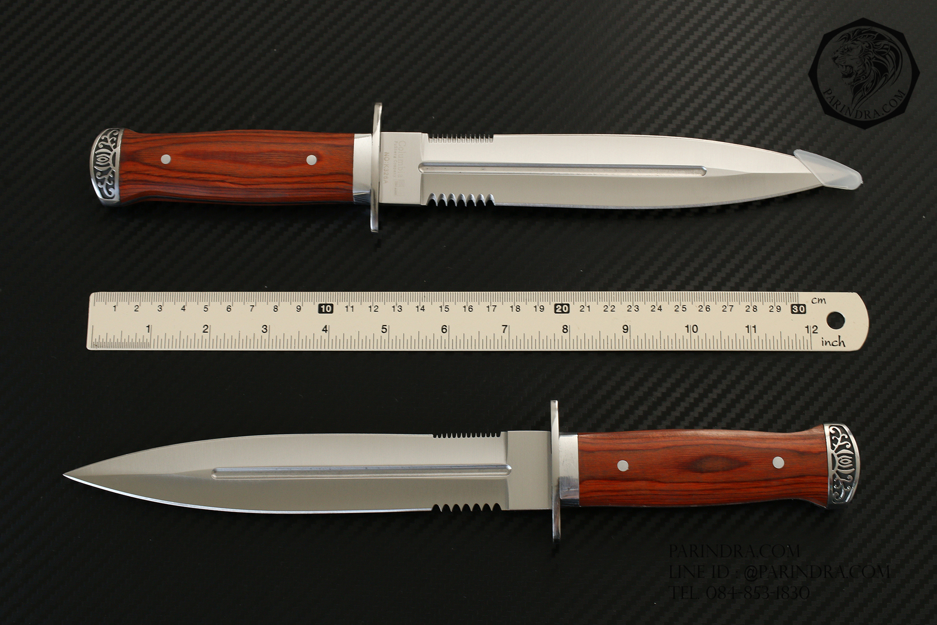 มีดใบตาย Columbia รุ่น K326A ใบมีดสองคม คมกริบ มีฟันเลื่อย