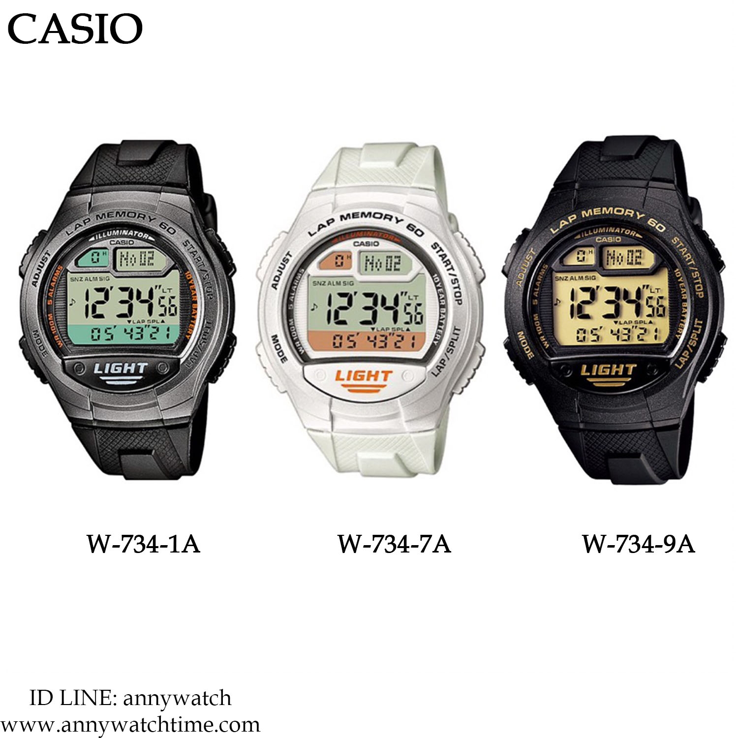 CASIO W-734-1A