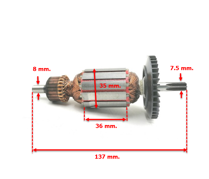 ทุ่น สว่าน โรตารี่ บอส BOSCH GBH 2-18 (เฟืองตรง7ฟัน-ใช้ได้ทุกรหัสต่อท้าย)