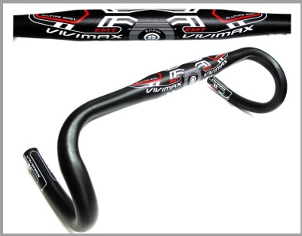 แฮนด์หมอบ อลู VIVIMAX-EMT6 Riser Road Alloy Handlebar, 31.8x630mm ,สีดำ ,GB-01