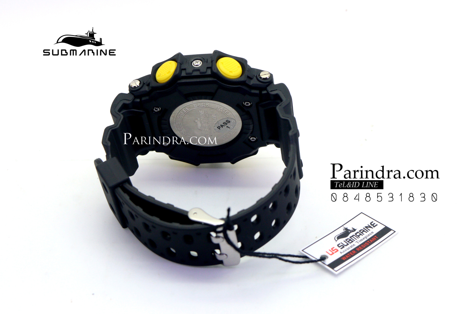 นาฬิกา US submarine รุ่น TP3134M สีดำตัดเหลือง จอดำ