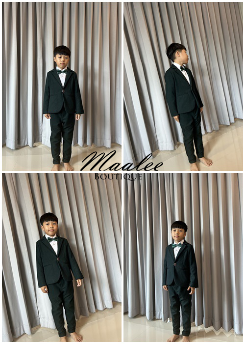 พร้อมเช่า ชุดสูทเด็กชาย สีเขียว เท่ๆแบบสากล **พร้อมเช่าไซส์ 120 ,130 , 140 , 160 **