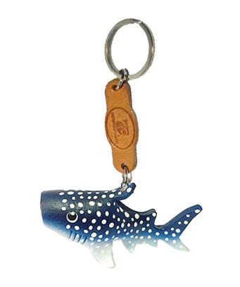 พร้อมส่ง พวงกุญแจหนังแท้ Handmade รูปปลาฉลามวาฬ