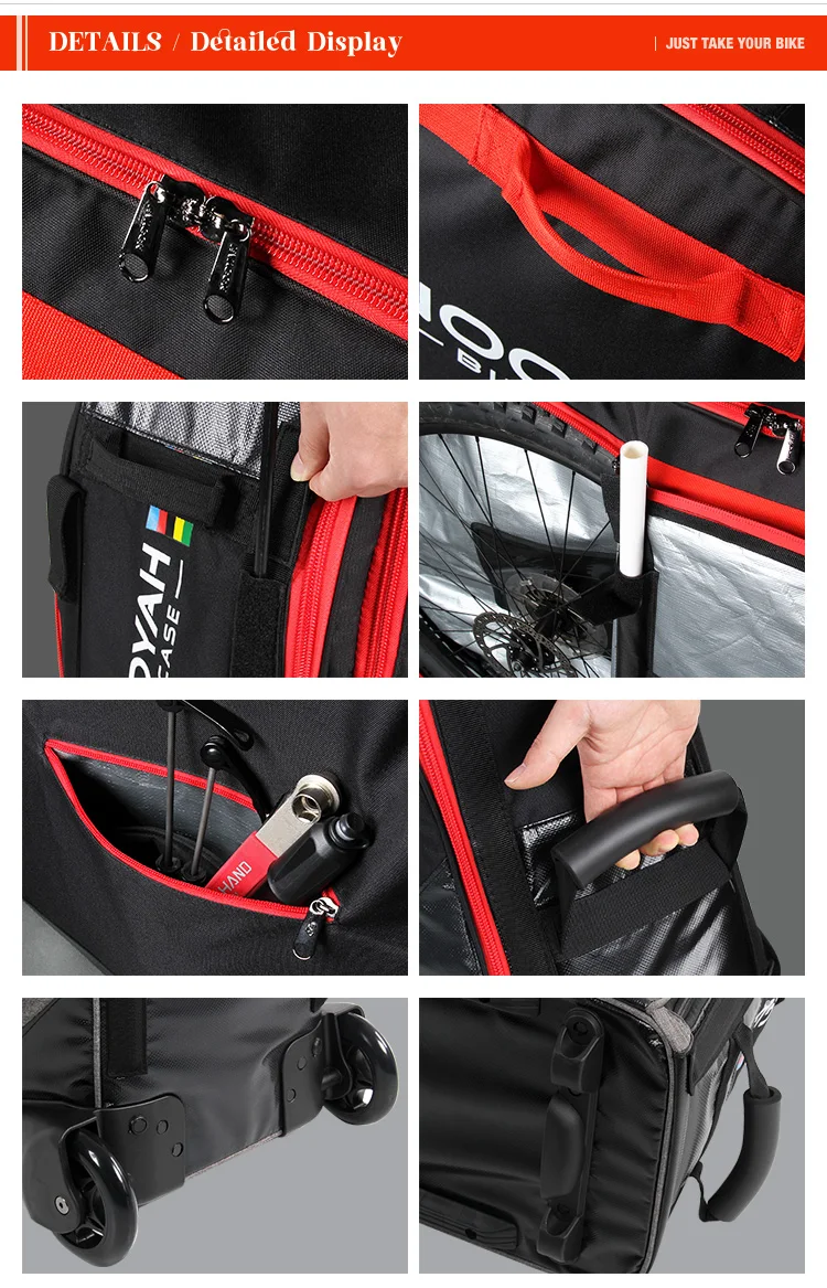 NOOYAH BK012 กระเป๋าจักรยานเดินทาง ป้องกันครบ 8 จุด | รองรับทุกประเภท