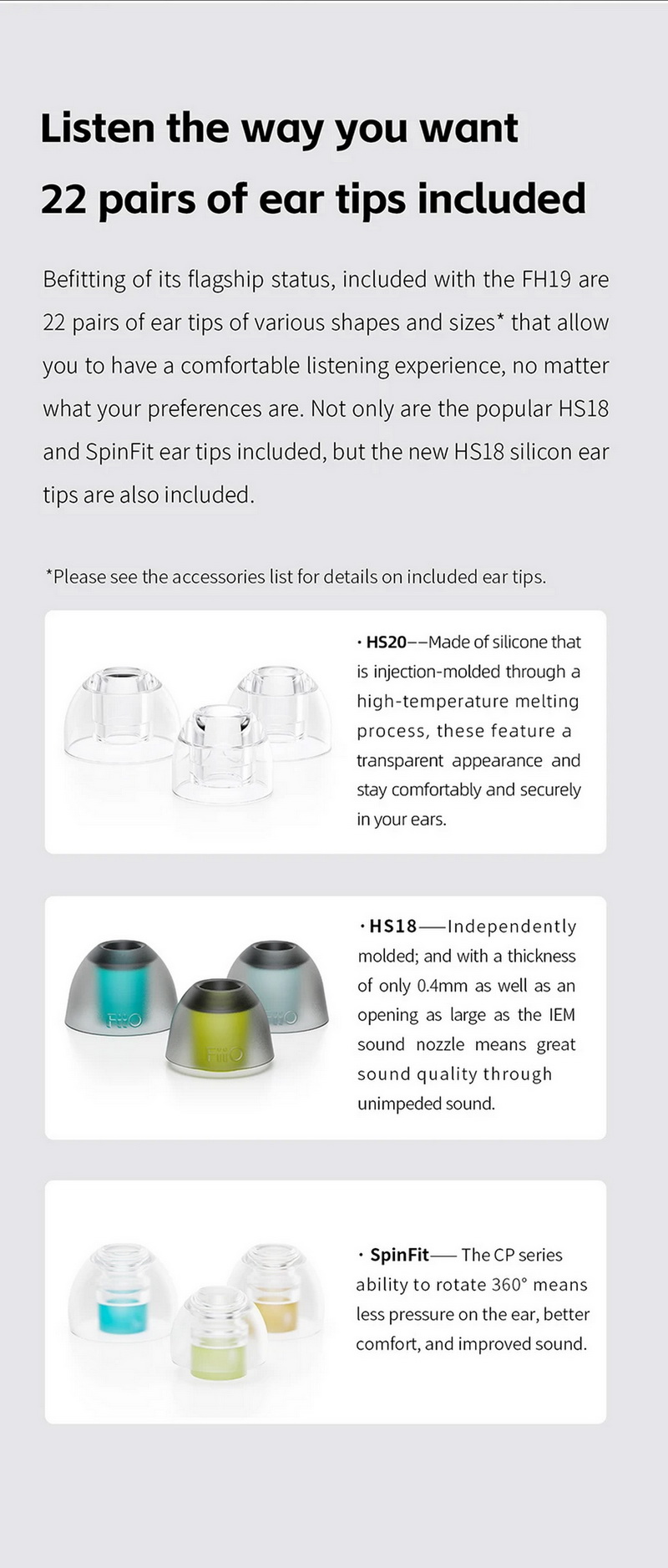 FiiO FH19 หูฟัง IEMs 8 ไดรเวอร์ 2DD+6BA เปลี่ยนท่อนำเสียงได้ รองรับ Hi-Res ประกันศูนย์ไทย