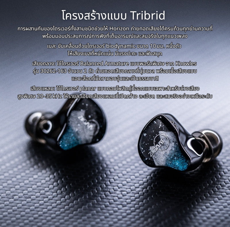 <PreOrder> Ziigaat Horizon หูฟัง IEMs Hybrid 5 ไดรเวอร์ 1DD + 2BA + 2 Planar ประกันศูนย์ไทย