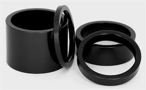 แหวนสเปเซอร์รองถ้วยคอมีเนียม แหวนรองคอ O.V., สีดำ Alloy Bicycle Bike Headset Spacer 1-1/8"