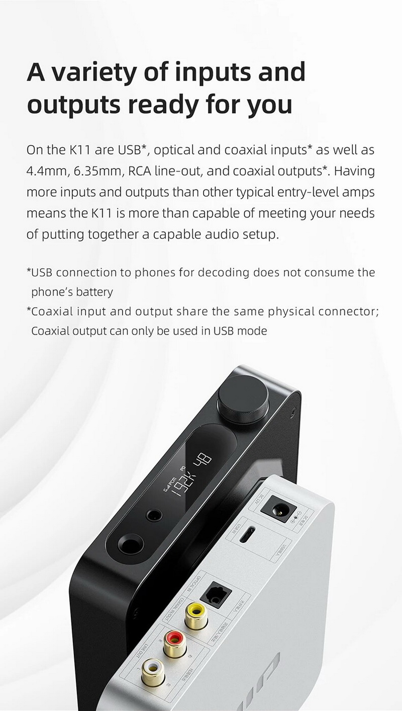 FiiO K11 DAC/AMP ตั้งโต๊ะประสิทธิภาพสูง กำลังขับสูง รองรับ Hi-Res ประกันศูนย์ไทย