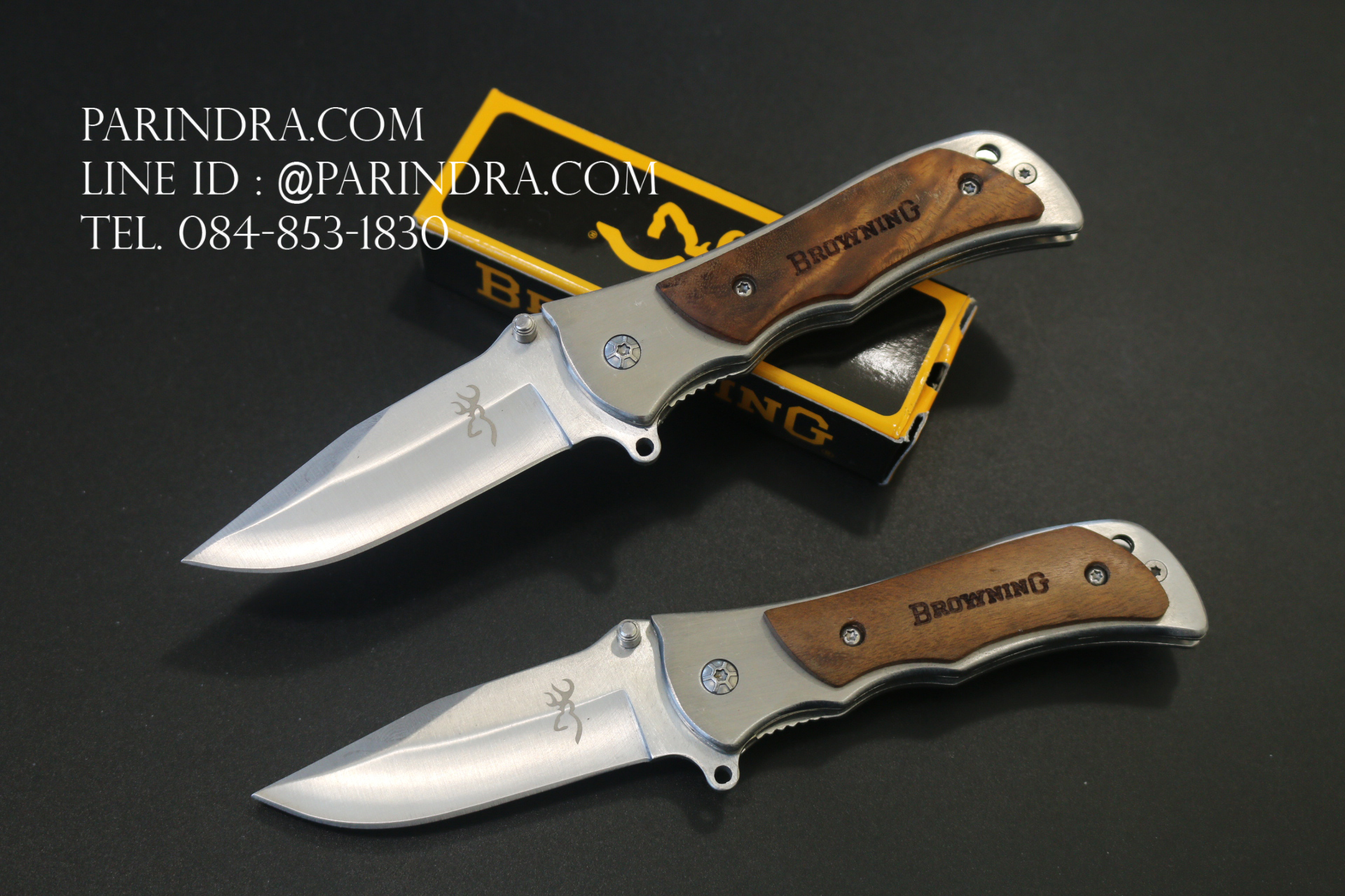 มีดพับ Browning สำหรับพกพาขนาดเล็ก สีเงิน (OEM) 002